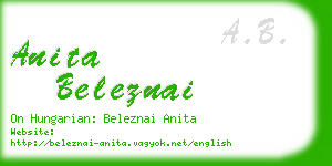 anita beleznai business card